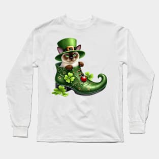 Burmese Cat Shoes For Patricks Day Long Sleeve T-Shirt